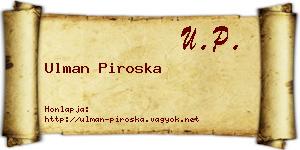 Ulman Piroska névjegykártya
